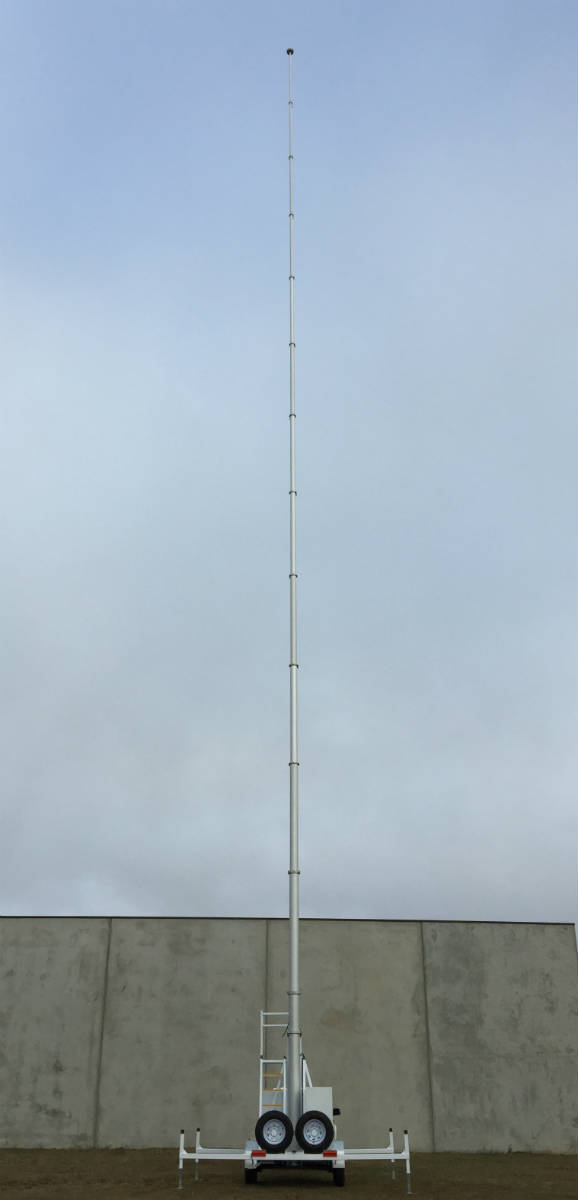 Custom fabricated trailer for 35m fireco telescopic mast